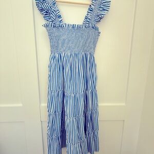 Hill House Blue and White Striped Nap Dress L